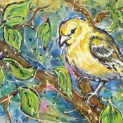 Wild Canary, (ID#211) 18 x 24 Acrylic & Ink on canvas